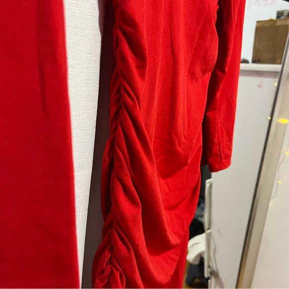 ROUCHED RED DRESS - Picture 2 of 2
